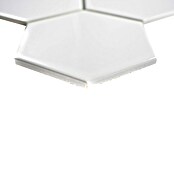 Mozaïektegel Hexagon Uni HX 100 (25,6 x 29,5 cm, Wit, Glanzend)