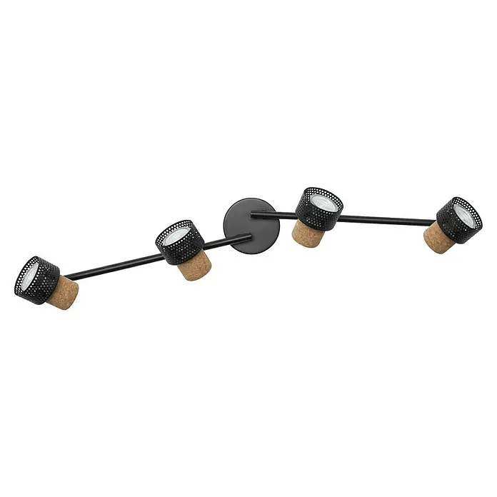 Osram Wandstrahler Spot Cork - 13,6 W, L x B x H: 81,3 x 10 x 14,5 cm, Schwarz, GU10, 4 Stk. - Elegante schwarze Deckenleuchte mit Korkdetails. Die Lampe bietet eine stilvolle Beleuchtung für jeden Raum und ist ein echter Hingucker.