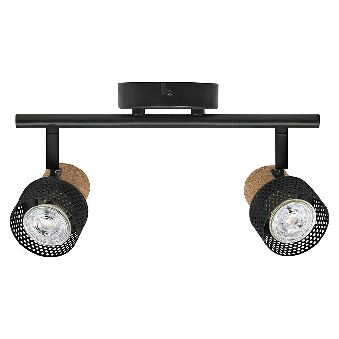 Ledvance Foco de pared Cork (6,8 W, L x An x Al: 33,8 x 10 x 13,6 cm, Negro, GU10, 2 ud.) | BAUHAUS