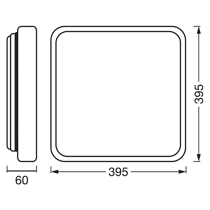 Osram Plafón LED Alicia (24 W, L x An x Al: 39,5 x 39,5 x 6 cm, Marrón, Blanco cálido) | BAUHAUS
