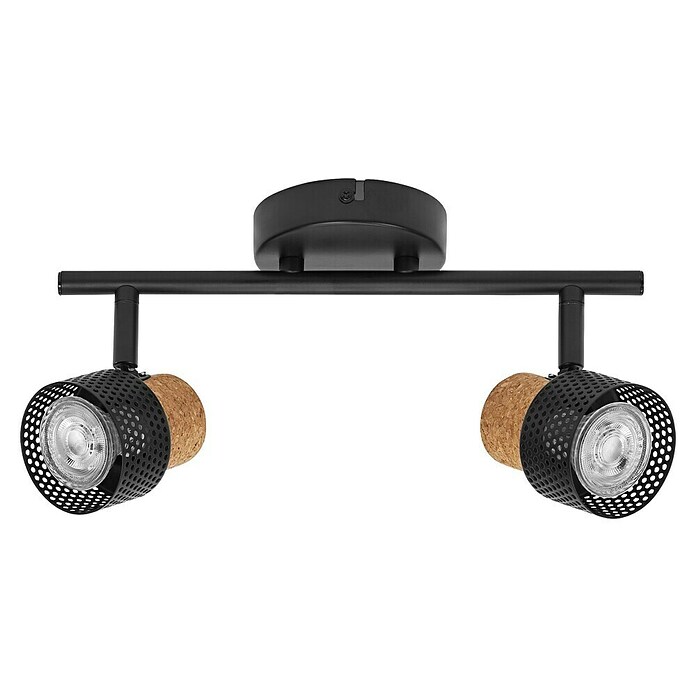 Ledvance Foco de pared Cork (6,8 W, L x An x Al: 33,8 x 10 x 13,6 cm, Negro, GU10, 2 ud.) | BAUHAUS