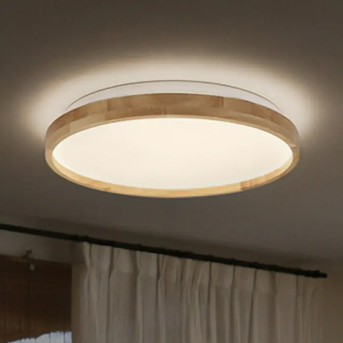 Ledvance Orbis LED-Deckenleuchte rund Alison - 16 W, Ø x H: 29,5 x 6 cm, Holzdekor, Warmweiß - Moderne Deckenleuchte mit Holzrahmen und sanftem Licht für eine angenehme Atmosphäre im Raum.