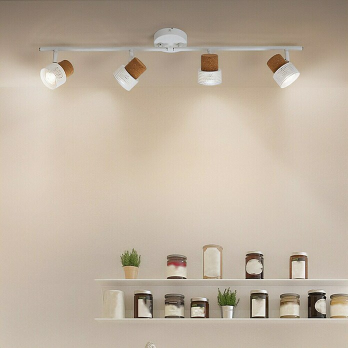 Osram Foco de pared Cork (13,6 W, L x An x Al: 81,3 x 10 x 14,5 cm, Blanco, GU10, 4 ud.) | BAUHAUS