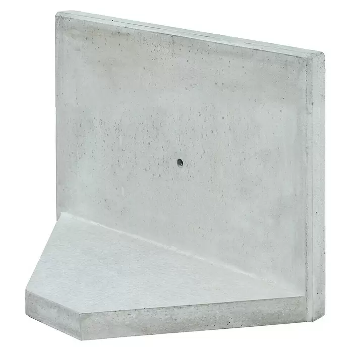 Diephaus L-Stein Ecke - 40 cm, 100 cm, Stärke: 5 cm, Grau - Grauer Beton-L-Block als Stützmauer.