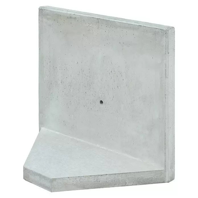 Diephaus L-Stein Ecke - 60 cm, 100 cm, Stärke: 5 cm, Grau - Vorgefertigtes graues Beton L-Block Stützmauerelement.