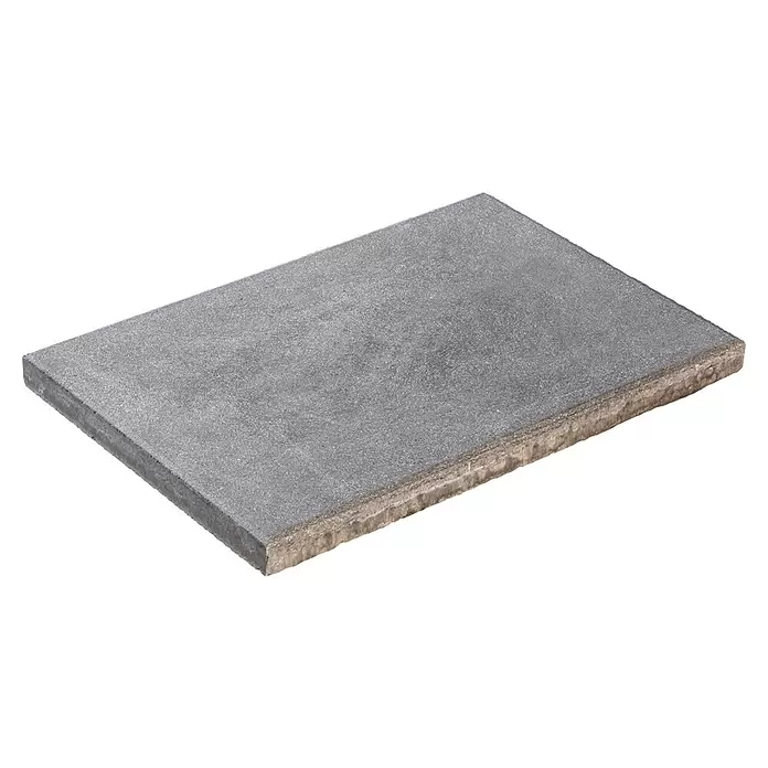 Diephaus Terrassenplatte Norfolg - 60 x 40 x 4 cm, Mittelgrau, Beton - Graue rechteckige Betonpflasterplatte mit strukturierter Oberfläche und Seiten.