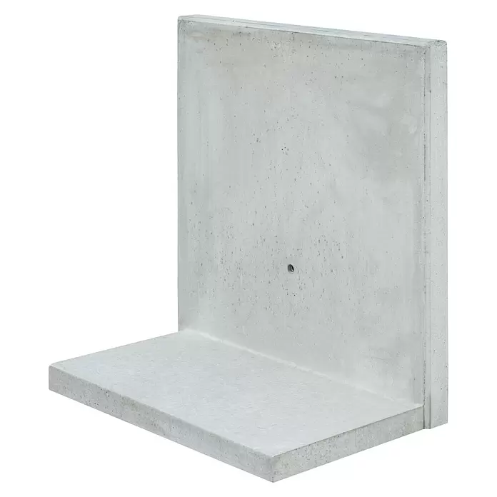Diephaus L-Stein - 80 cm, 100 cm, Stärke: 5 cm, Grau - Hellgraues L-förmiges Betonwinkelstützelement.