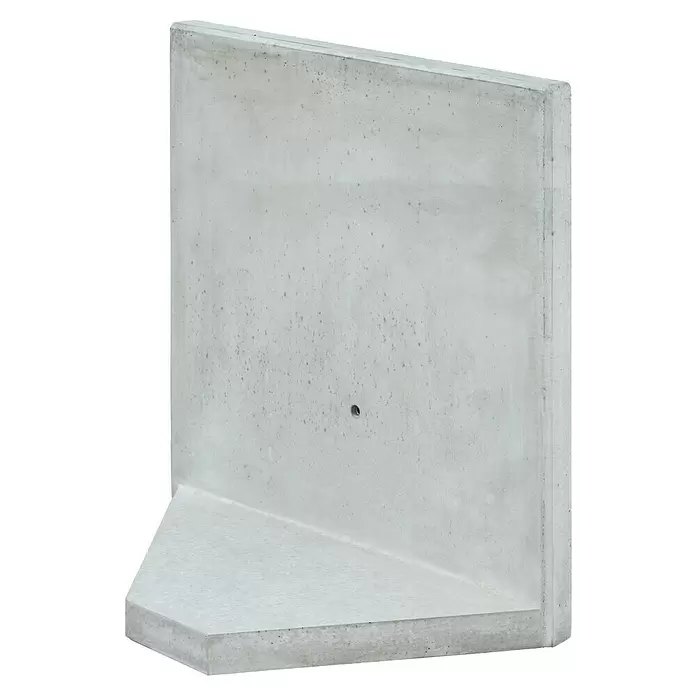 Diephaus L-Stein Ecke - 100 cm, 100 cm, Stärke: 5 cm, Grau - Grauer Beton-L-Stein als Stützmauer-Element.