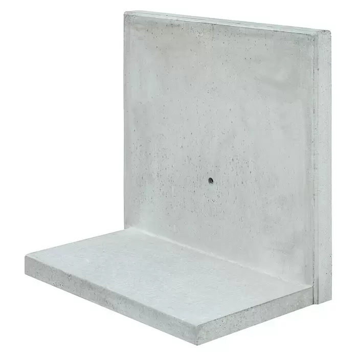 Diephaus L-Stein - 60 cm, 100 cm, Stärke: 5 cm, Grau - Graues L-förmiges Betonstützelement.
