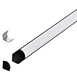 Eglo Profil Corner Profile 1 (100 x 1,6 x 1,6 cm, Schwarz, Aluminium)
