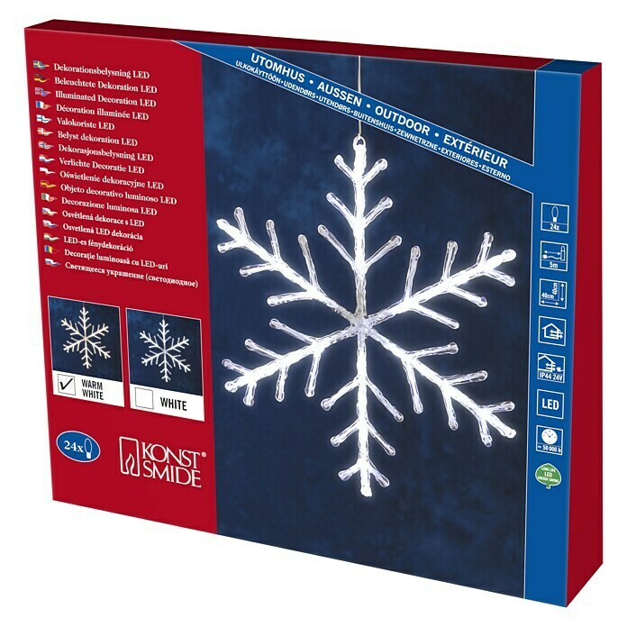 Konstsmide LED-Weihnachtsleuchte (1,44 W, Transparent, Durchmesser: 40 cm)