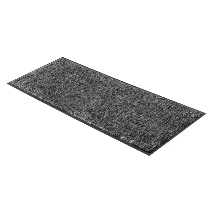 SCHÖNER WOHNEN-Kollektion Fußmatte Gitter - Anthrazit/Grau, 150 x 67 cm - Graue Fußmatte mit schwarzem Rand. Die Matte ist rechteckig und hat eine raue Textur. Ideal für den Eingangsbereich.