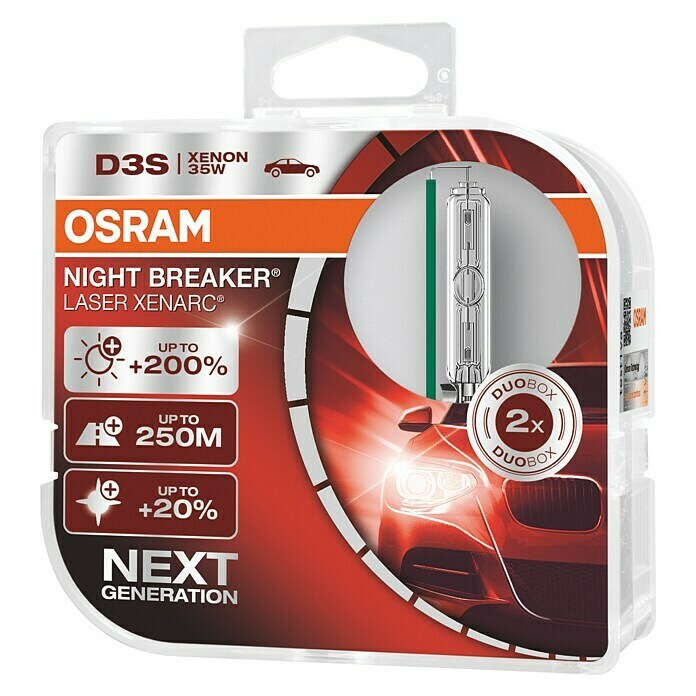 Osram Halogen-Scheinwerferlampe Night Breaker Laser (HB4, 2 Stk