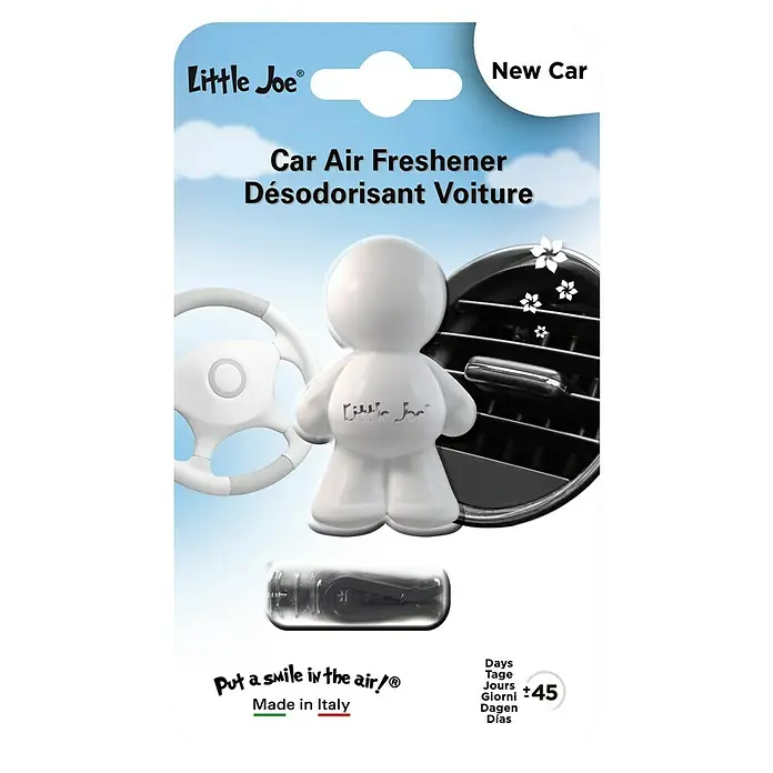 Ambientador de coche Little Joe - New Car, Blanco - Ambientador para coche Little Joe "New Car" con difusor de fragancias. Aporta un aroma fresco al coche y elimina los malos olores.