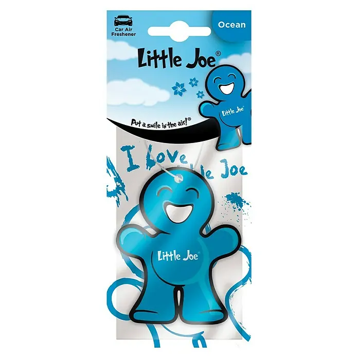 Ambientador de coche Little Joe - Ocean, Azul, 8 sem. - Un ambientador de coche "Little Joe" con aroma a océano, diseñado para llevar una brisa fresca a tu coche. ¡Perfecto para esa sensación de frescura!