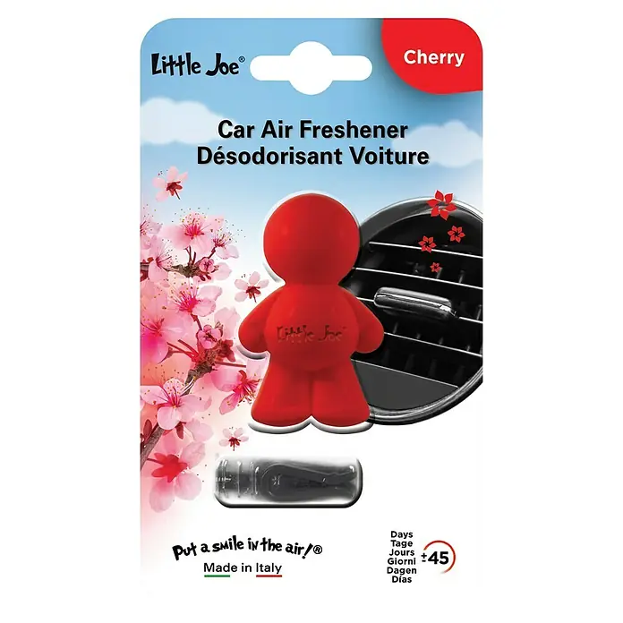 Ambientador de coche Little Joe - Cherry, Rojo - Imagen de un ambientador de coche Little Joe con aroma a cereza, diseñado para ofrecer un olor agradable en el vehículo.