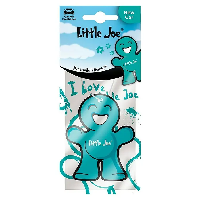 Ambientador de coche Little Joe - New Car, Turquesa, 8 sem. - Ambientador Little Joe "Coche Nuevo" con una alegre figura azul en el envase, ideal para un aroma fresco en el coche.