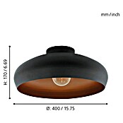 Eglo Plafondlamp Mogano (l x b x h: 40 x 40 x 17 cm, Zwart, Koper, E27) | BAUHAUS