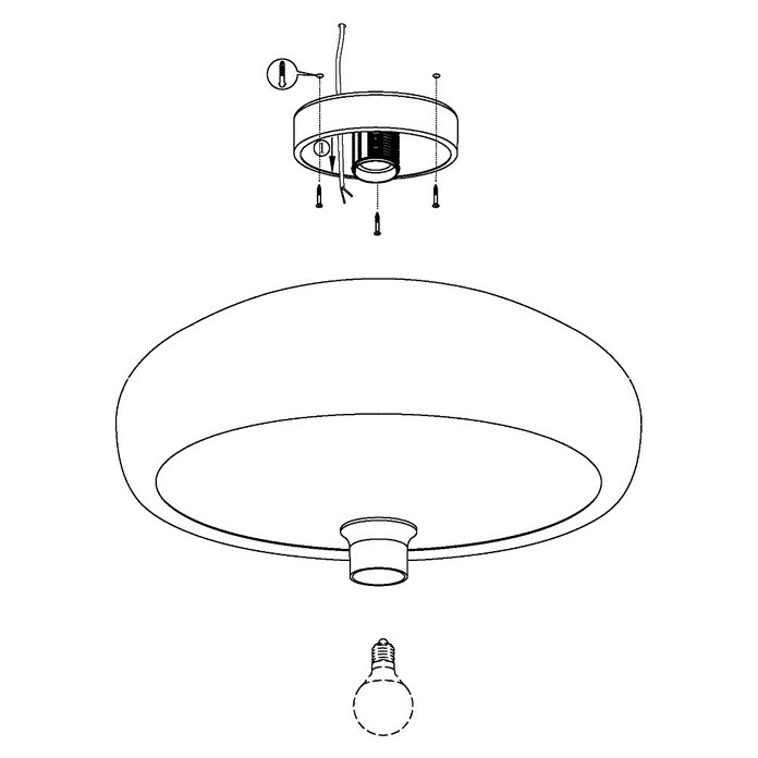 Eglo Plafondlamp Mogano (l x b x h: 40 x 40 x 17 cm, Zwart, Koper, E27) | BAUHAUS