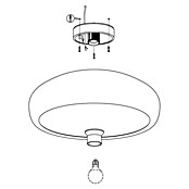 Eglo Plafondlamp Mogano (l x b x h: 40 x 40 x 17 cm, Zwart, Koper, E27) | BAUHAUS