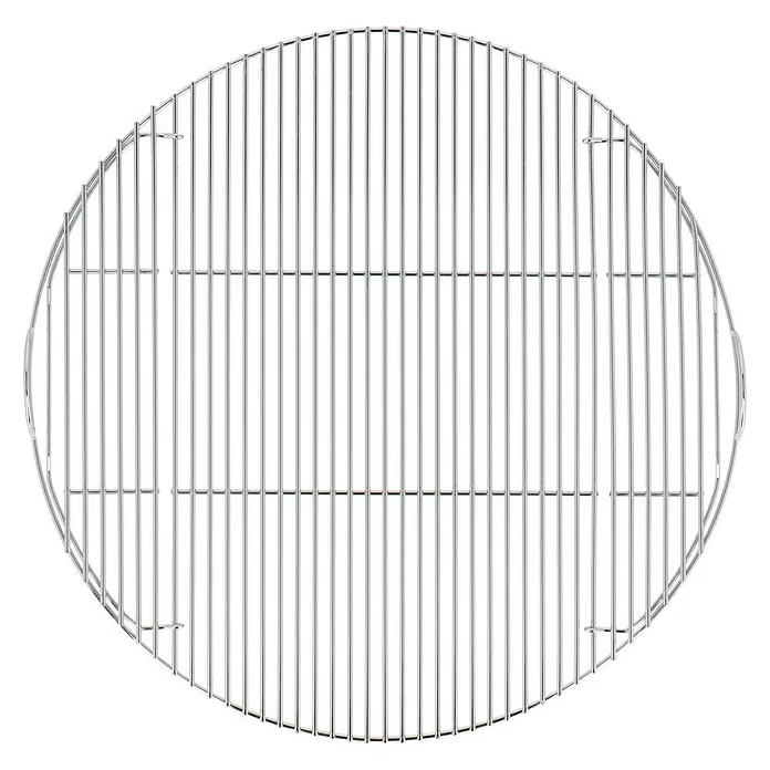 Kingstone Grillrost - Durchmesser: 63,4 cm - Runder Grillrost aus glänzendem Metall mit vertikalen Streben und Griffen für einfaches Handling. Ideal zum Grillen von Speisen im Freien.