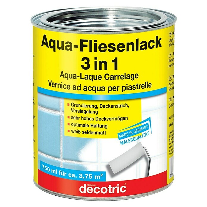 Decotric Fliesenlack Aqua 3in1 (Weiß, Seidenmatt, 750 ml) | BAUHAUS