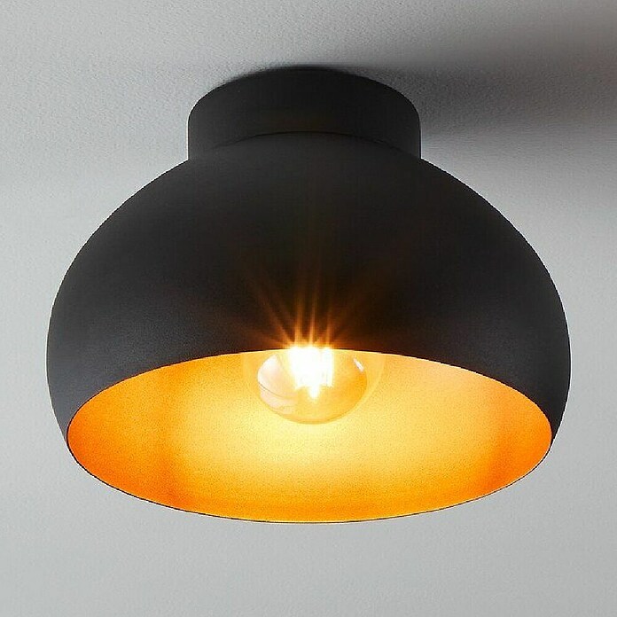Eglo Plafondlamp Mogano 2 (l x b x h: 28 x 28 x 17,5 cm, Zwart, Koper, E27) | BAUHAUS