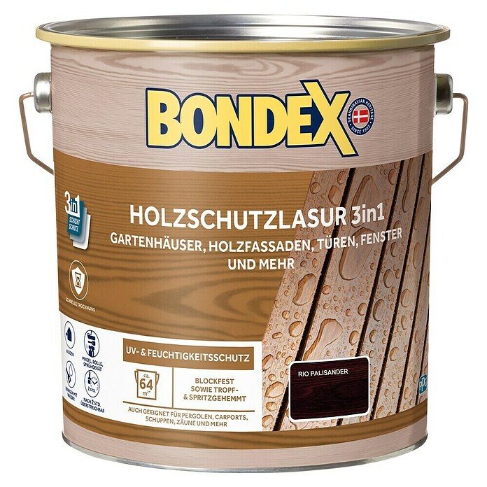 Bondex Holzschutzlasur 3in1 (Rio-Palisander, 4 l, Seidenmatt) | BAUHAUS