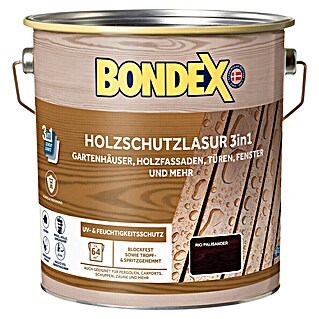 Bondex Holzschutzlasur 3in1 (Rio-Palisander, 4 l, Seidenmatt)