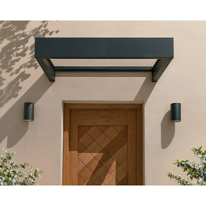 Palram – Canopia Pultvordach Sophia (120 x 80 x 17 cm, Anthrazitgrau) | BAUHAUS