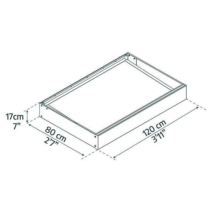 Palram – Canopia Pultvordach Sophia (120 x 80 x 17 cm, Anthrazitgrau) | BAUHAUS