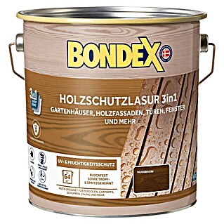 Bondex Holzschutzlasur 3in1 (Nussbaum, 4 l, Seidenmatt)