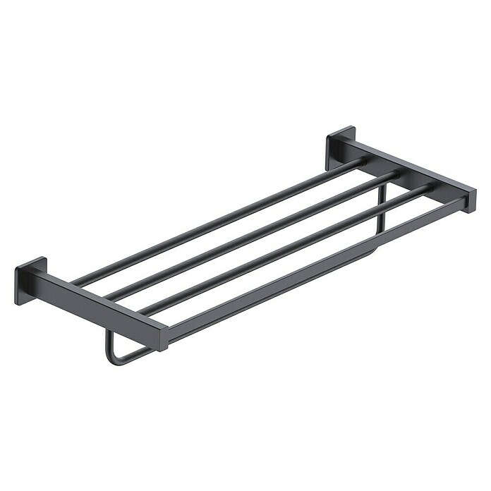 Camargue Makalu Toallero con estante (Ancho: 55 cm, Negro) | BAUHAUS