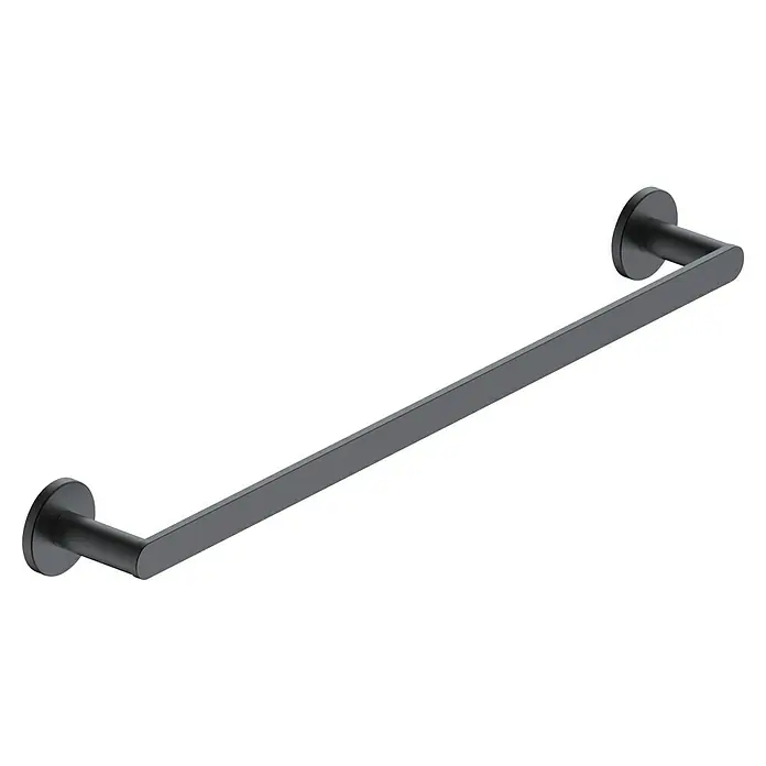 Camargue Lhotse Toallero de barra - Ancho: 50 cm, Negro - Una elegante barra de toalla negra mate, perfecta para baños modernos, que ofrece estilo y funcionalidad.
