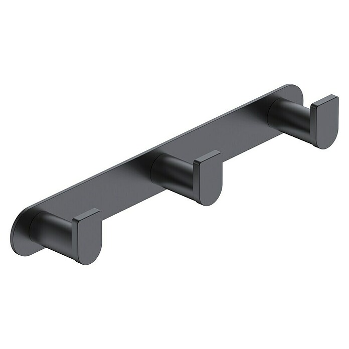 Camargue Lhotse Colgador de baño (Número de ganchos: 3 ud., Negro) | BAUHAUS