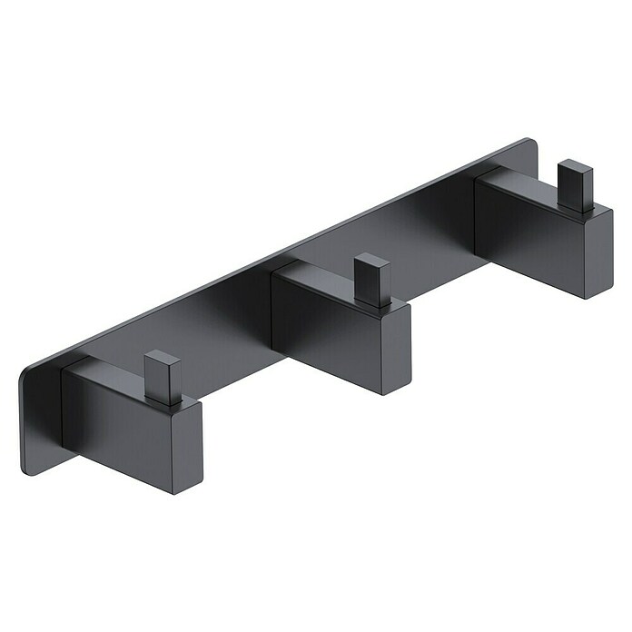 Camargue Makalu Colgador de baño (Número de ganchos: 3 ud., Negro) | BAUHAUS