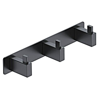 Camargue Makalu Colgador de baño (Número de ganchos: 3 ud., Negro)