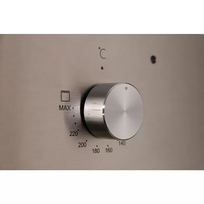 Respekta Einbaubackofen Jannis - Anzahl Beheizungsarten: 7 Stk., Volumen Backofen: 72 l - Gebürsteter Metall-Temperaturregler für Backofen mit Celsius-Skala.
