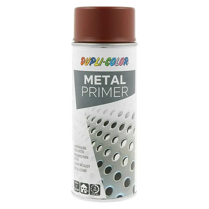 Dupli-Color Basic Metallgrundierung Metal Primer - Rotbraun, 400 ml, Matt - Dose Dupli-Color Metall Primer mit braunem Deckel. Ideal für die Grundierung von Metalloberflächen, sorgt für optimalen Schutz und Haftung.