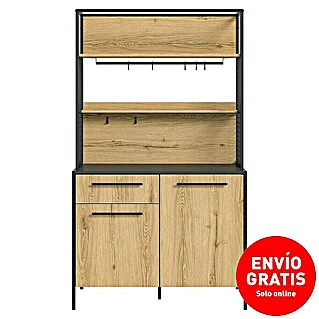 xonox.home Cocina compacta Roble (Ancho: 114 cm, Roble auténtico, Sin electrodomésticos)
