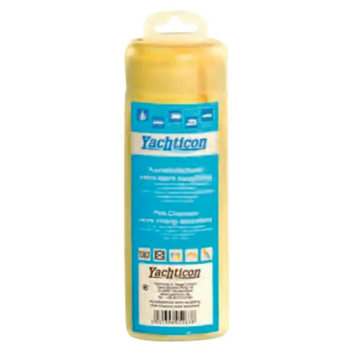 Gamuza - 66 x 43 cm - Limpiador de plástico Yachticon en envase amarillo con asa, ideal para el mantenimiento y limpieza de barcos y yates.
