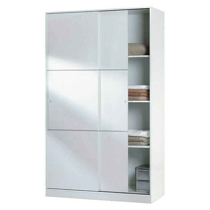 Armario para ropa con puertas correderas Ward (L x An x Al: 50 x 120 x 200 cm, Blanco)