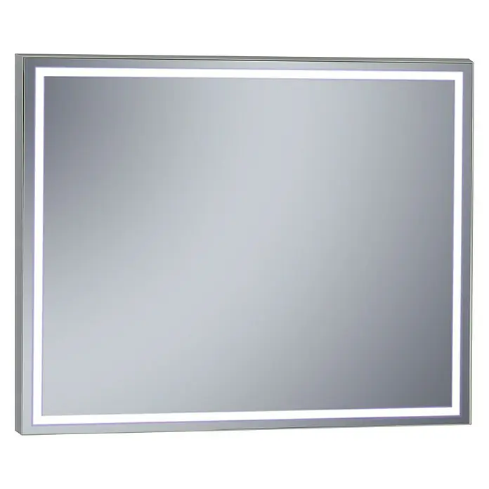 Camargue Espejo con luz Lisbeth - An x Al: 100 x 80 cm, Acero - Elegante espejo iluminado con LED y marco rectangular. Ideal para baños, proporciona iluminación elegante para la rutina diaria.