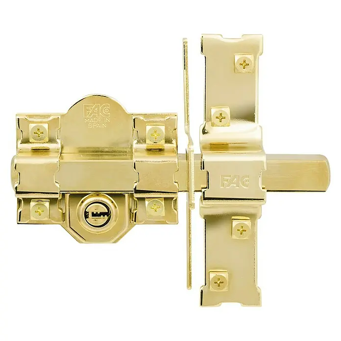 FAC Cerrojo 946-LP/80 - Oro - Una cerradura de seguridad FAC dorada y brillante, ideal para proteger tu propiedad. Construcción robusta para mayor seguridad.