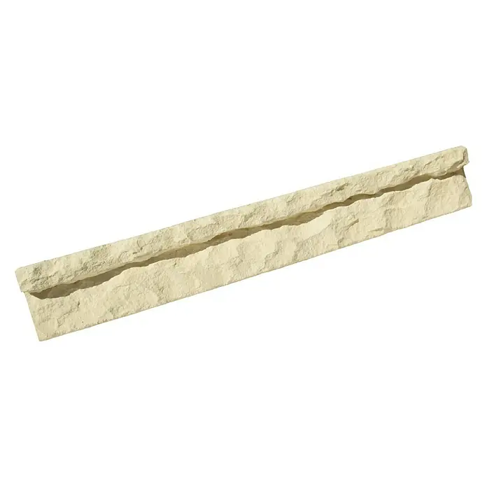 Moldura decorativa Teide Crema - 80 x 14 x 1 cm - Revestimiento de pared de piedra natural decorativa para interiores y exteriores con un aspecto rústico que añade un toque especial a cualquier estancia.