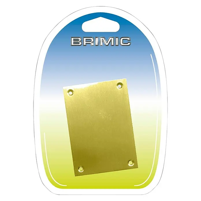 Micel Brimic Placa corta ciega - Oro - Kit de placa de circuito Brimic: Una placa de circuito de color dorado con cuatro agujeros, envasada en blíster para entusiastas de electrónica.
