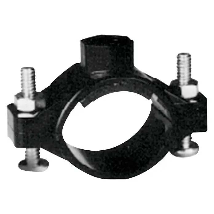 Bb agua Abrazadera para conexión desagüe 1/4" - Apto para: Equipos de ósmosis - Abrazadera de tubo negra con tornillos para asegurar tubos, ideal para instalaciones de fontanería.