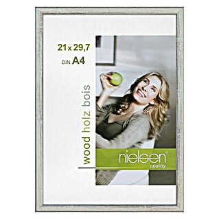 Nielsen Holzrahmen Zoom (DIN A4 / 21 x 29,7 cm, Silber)