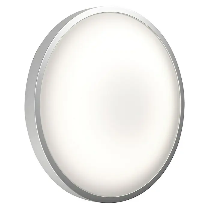 Ledvance LED-Deckenleuchte rund Silara - 16 W, Ø x H: 300 x 85 mm, Silber, Weiß, Neutralweiß - Runde LED-Deckenleuchte mit silbernem Rahmen für eine helle und moderne Beleuchtung in jedem Raum.