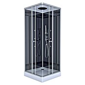 Cabina de ducha completa Vitamine Black Square (90 x 90 x 215 cm, Negro Gris Plata)